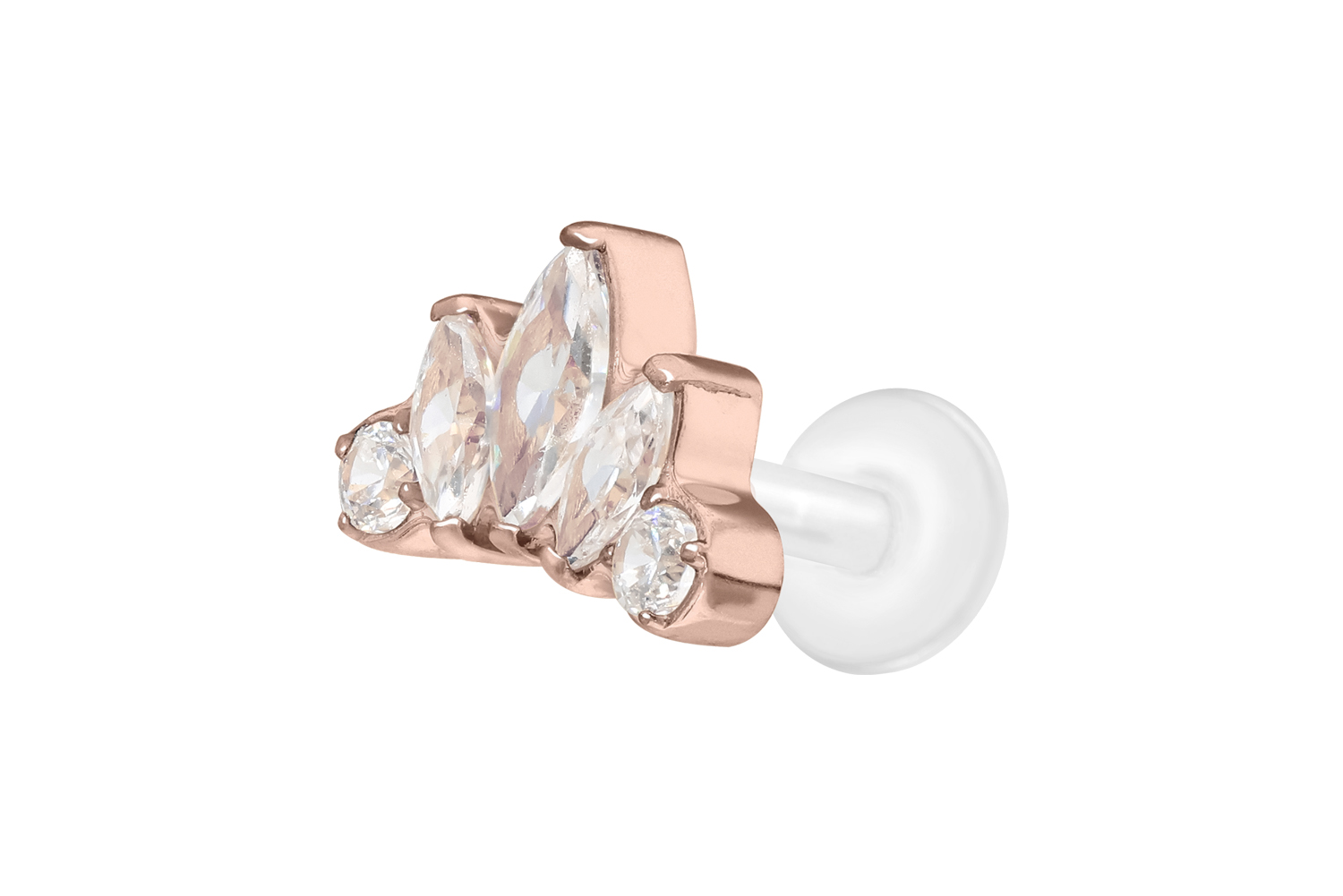 PTFE Labret Piercing mit Innengewinde + Titan-Aufsatz LOTUSBLÜTE